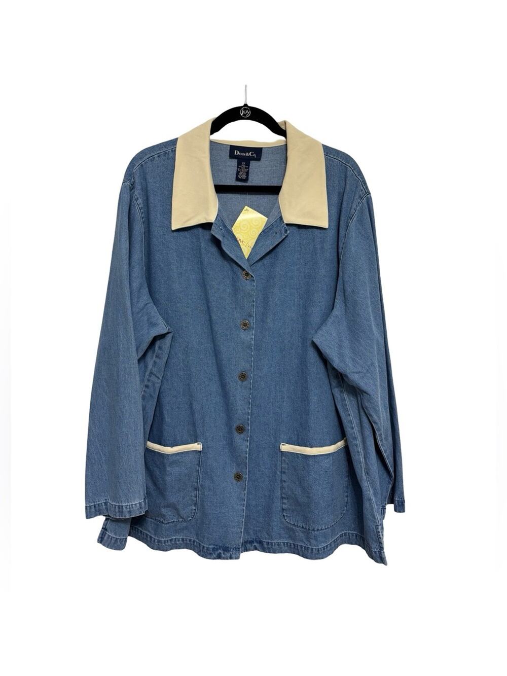 NEW Deadstock Vintage Denim & Co. Faux Suede Collar Denim Shacket - Size 2X